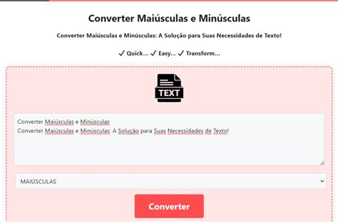 Converter Maiúsculas e Minúsculas .